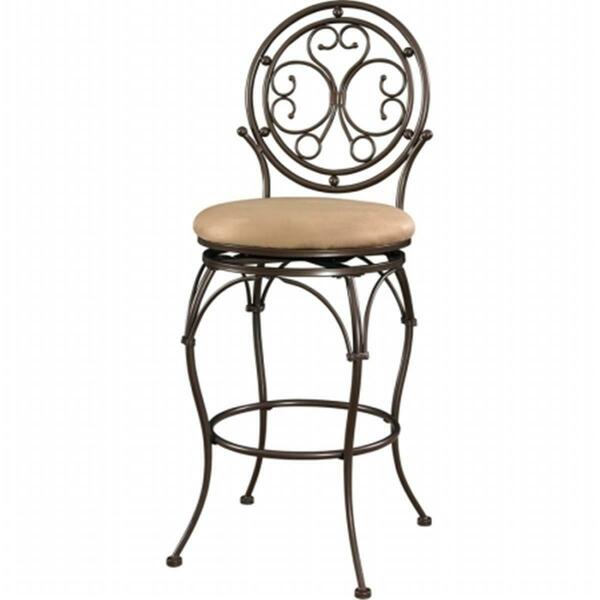 Powell Big and Tall Scroll Circle Back Barstool - Bronze 586-847